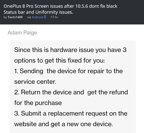 Дисплей OnePlus 8 Pro не «чинится» обновлением — надо только ремонтировать или менять смартфон - «Смартфоны»